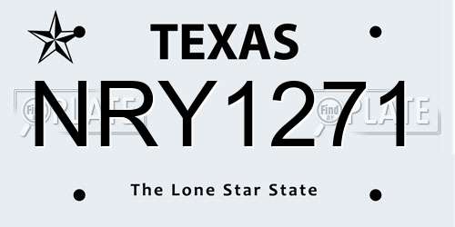 NRY1271 Texas License Plate
