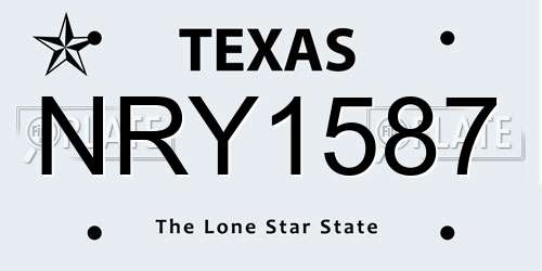 NRY1587 Texas License Plate