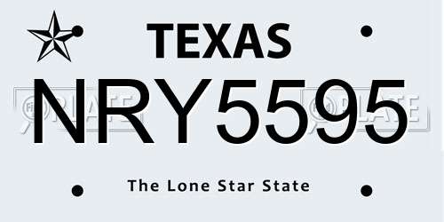 NRY5595 Texas License Plate