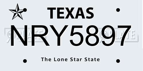 NRY5897 Texas License Plate