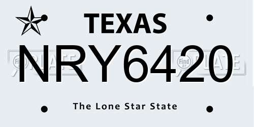 NRY6420 Texas License Plate