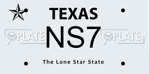 NS7 Texas License Plate