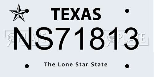 NS71813 Texas License Plate