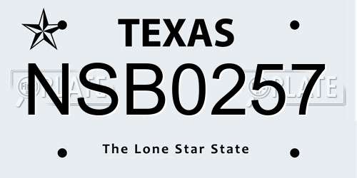 NSB0257 Texas License Plate