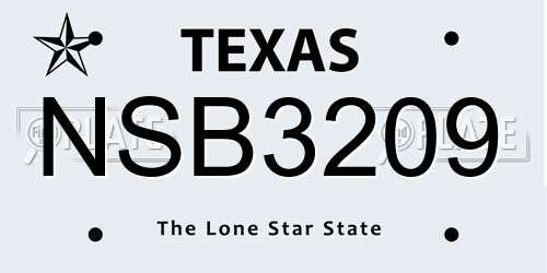 NSB3209 Texas License Plate