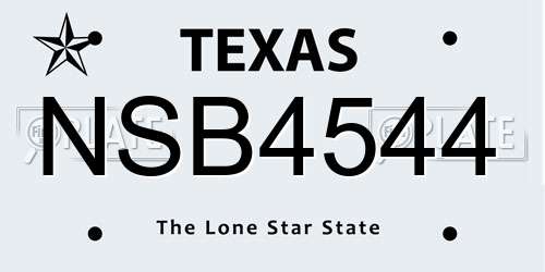 NSB4544 Texas License Plate