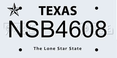 NSB4608 Texas License Plate