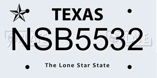 NSB5532 Texas License Plate