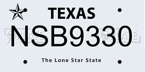 NSB9330 Texas License Plate