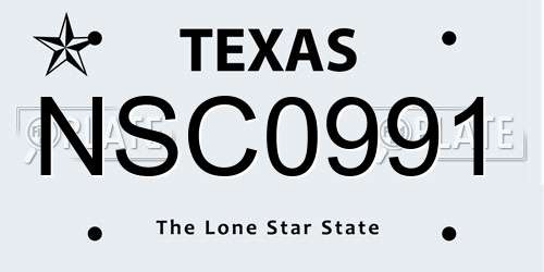 NSC0991 Texas License Plate