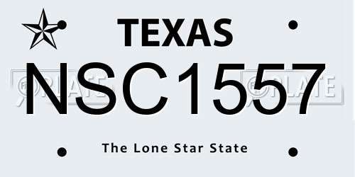 NSC1557 Texas License Plate