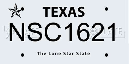 NSC1621 Texas License Plate