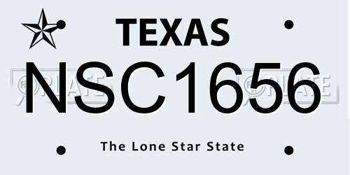 NSC1656 Texas License Plate