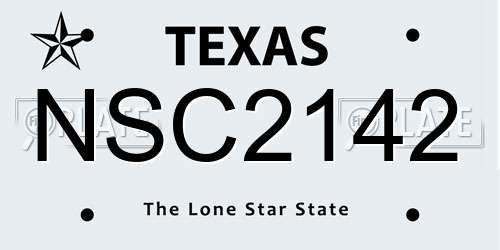 NSC2142 Texas License Plate