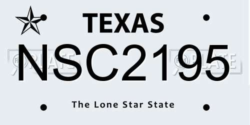 NSC2195 Texas License Plate