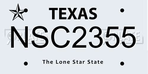 NSC2355 Texas License Plate