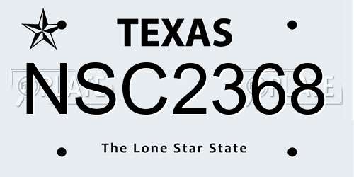 NSC2368 Texas License Plate