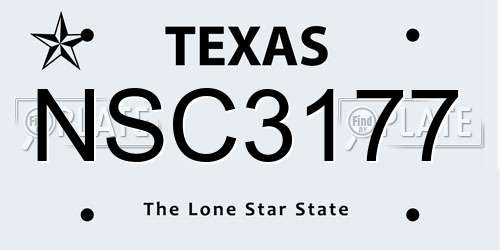 NSC3177 Texas License Plate