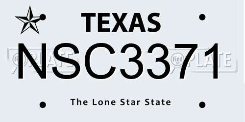 NSC3371 Texas License Plate