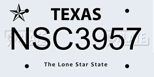 NSC3957 Texas License Plate