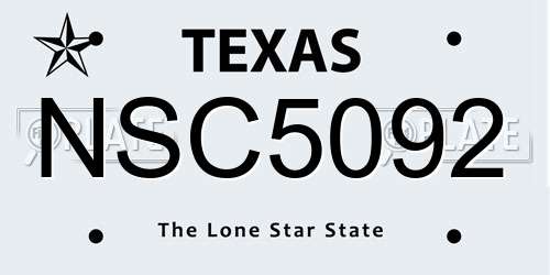 NSC5092 Texas License Plate