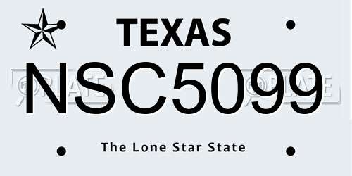 NSC5099 Texas License Plate