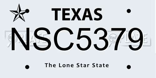 NSC5379 Texas License Plate