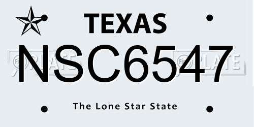 NSC6547 Texas License Plate