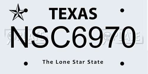 NSC6970 Texas License Plate