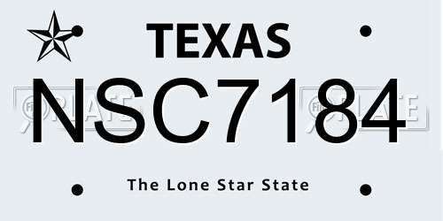 NSC7184 Texas License Plate