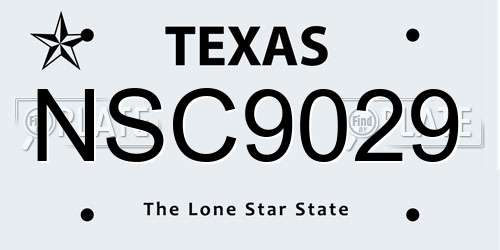 NSC9029 Texas License Plate