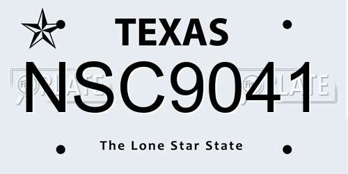 NSC9041 Texas License Plate