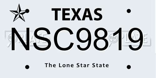 NSC9819 Texas License Plate