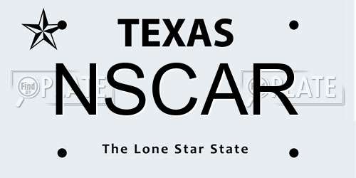NSCAR Texas License Plate