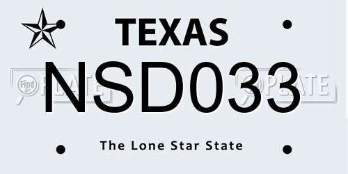NSD033 Texas License Plate