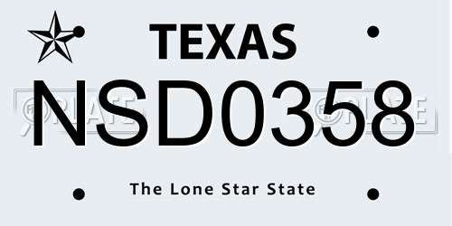 NSD0358 Texas License Plate