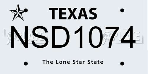 NSD1074 Texas License Plate
