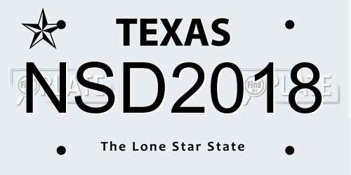 NSD2018 Texas License Plate