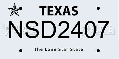 NSD2407 Texas License Plate