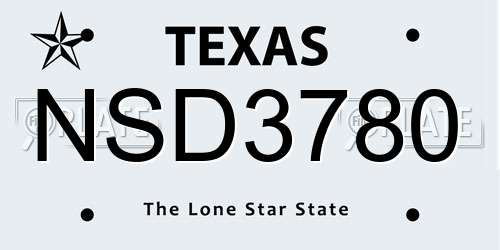 NSD3780 Texas License Plate