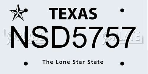 NSD5757 Texas License Plate