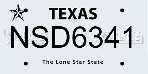 NSD6341 Texas License Plate
