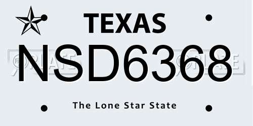NSD6368 Texas License Plate