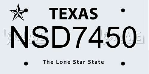 NSD7450 Texas License Plate