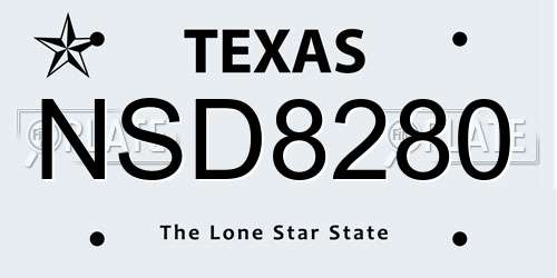 NSD8280 Texas License Plate