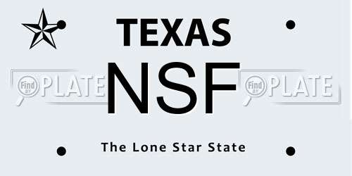NSF Texas License Plate