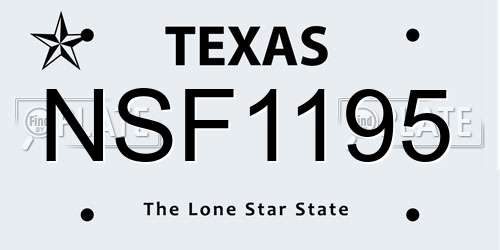 NSF1195 Texas License Plate
