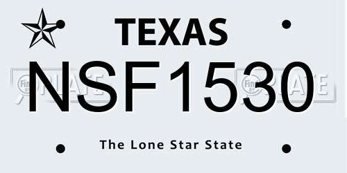 NSF1530 Texas License Plate