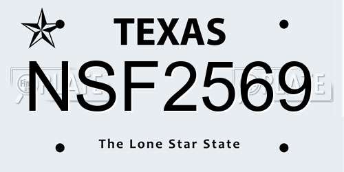 NSF2569 Texas License Plate