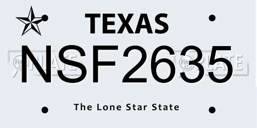 NSF2635 Texas License Plate